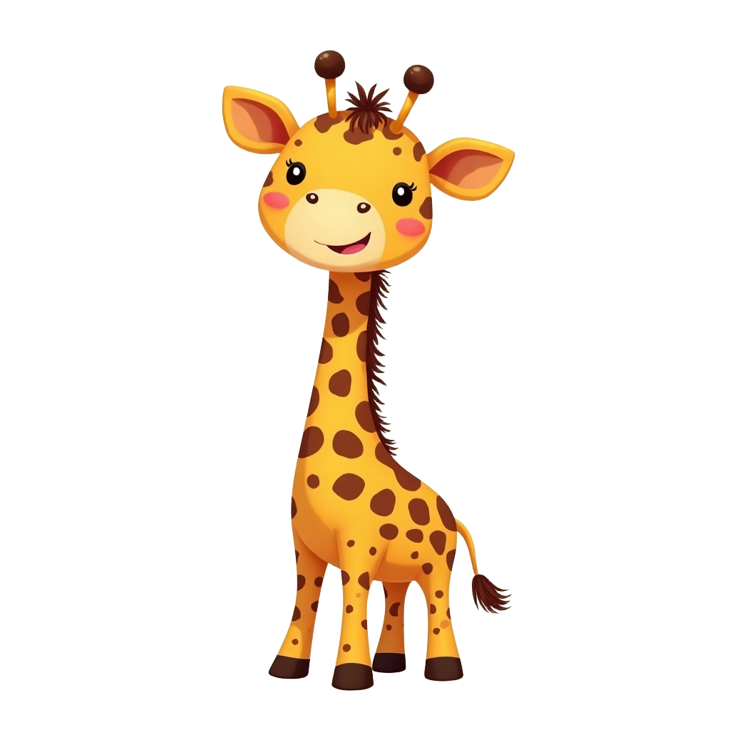 Adorable Cartoon Giraffe